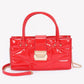 Embossed Enamel Handle Clutch - Farnelli