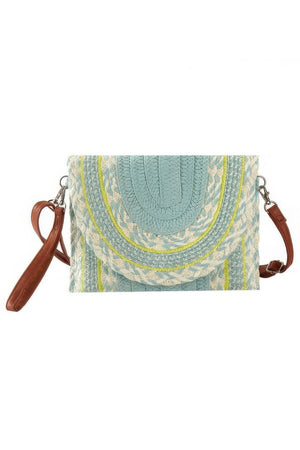 Multi Pattern Straw Clutch & Crossbody Bag - Farnelli