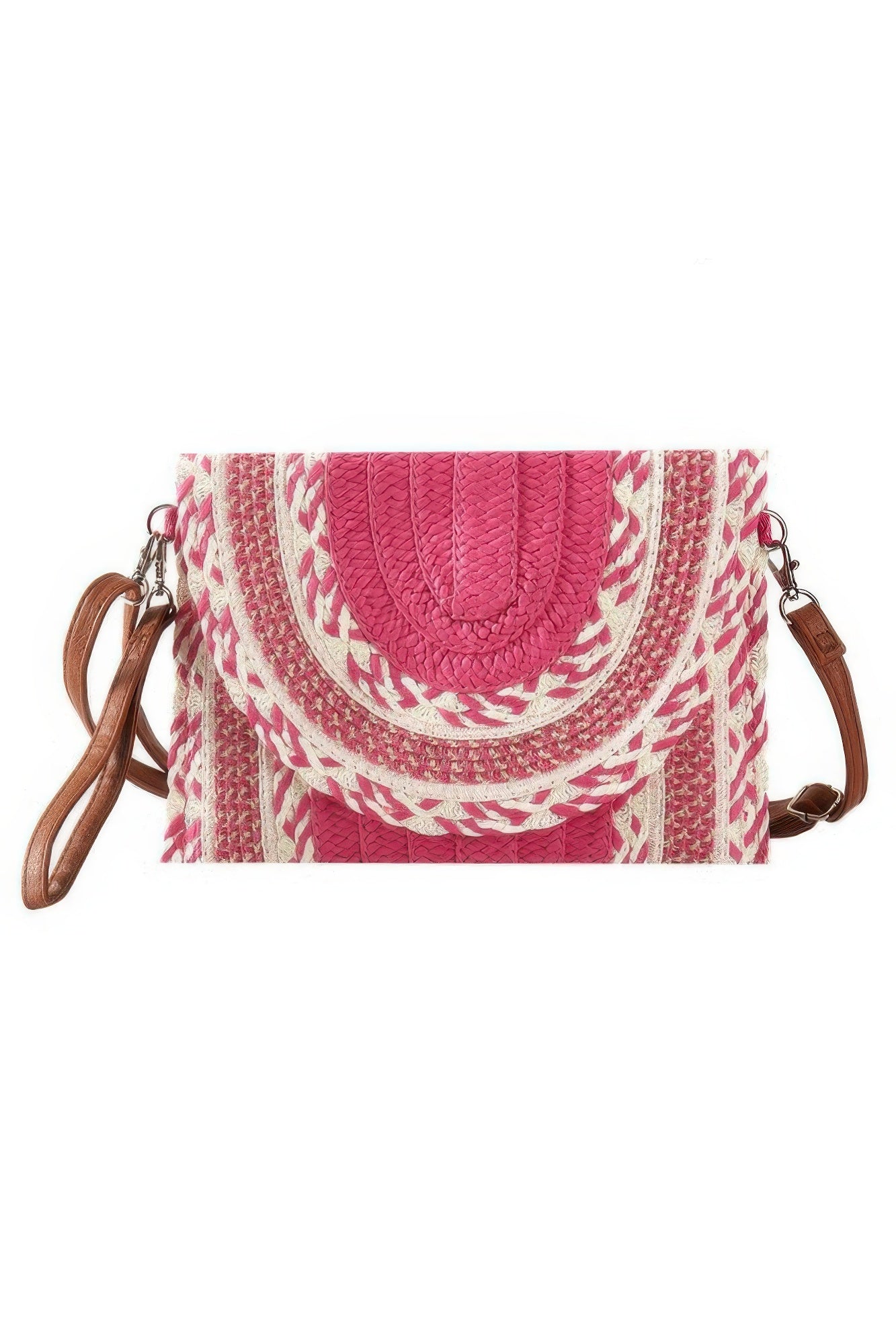 Multi Pattern Straw Clutch & Crossbody Bag - Farnelli
