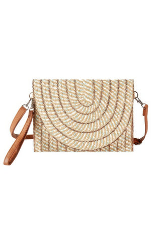 Multi Color Straw Clutch & Crossbody Bag - Farnelli