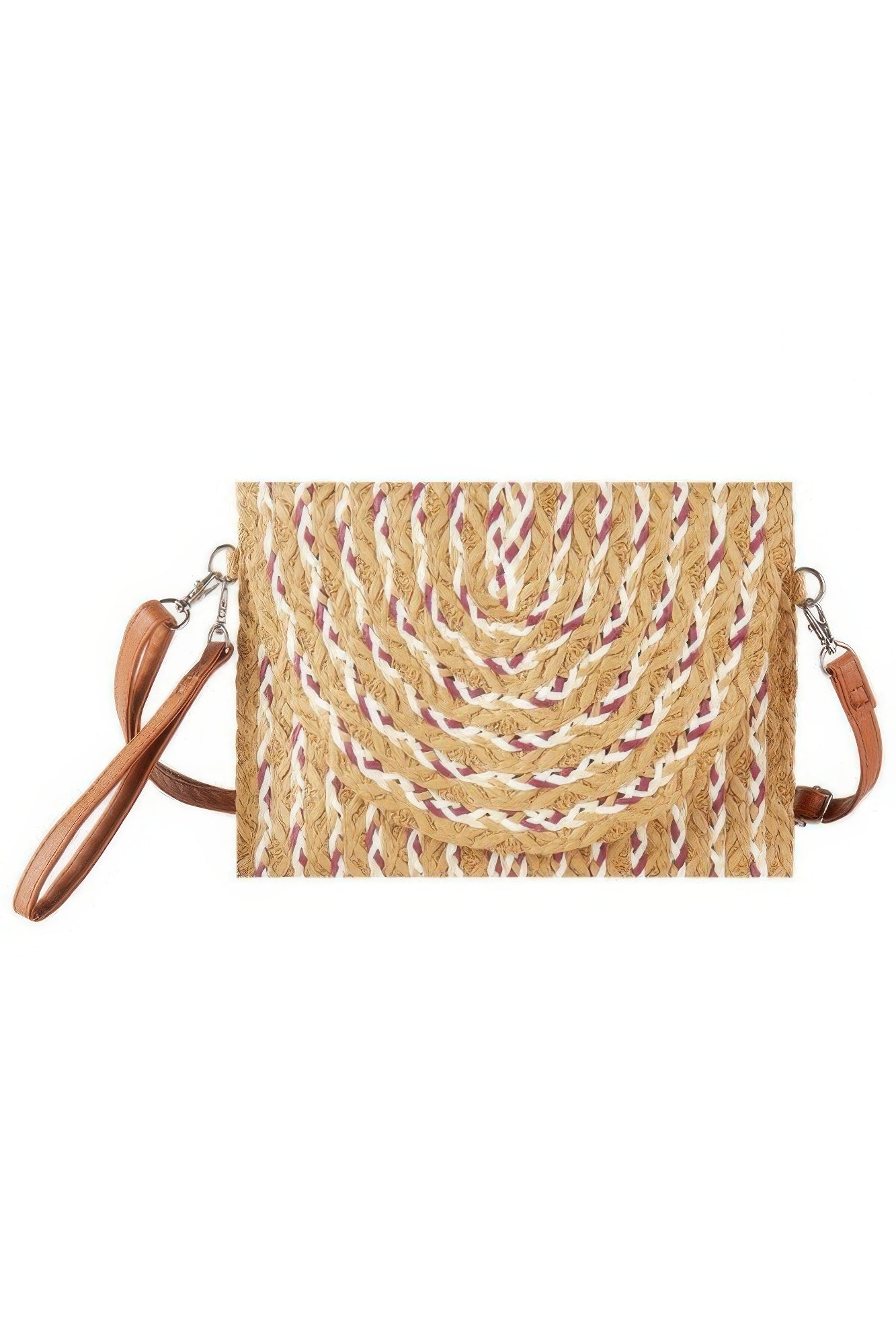 Multi Color Straw Clutch & Crossbody Bag - Farnelli