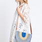Metallic Lined Multicolor Straw Clutchcrossbodybag - Farnelli