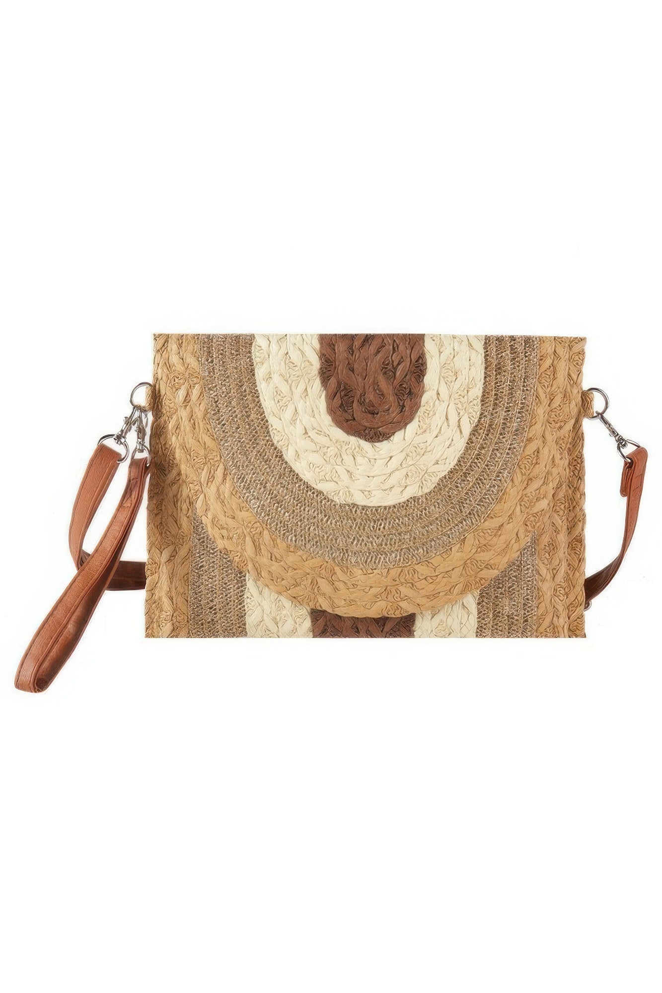 Metallic Lined Multicolor Straw Clutchcrossbodybag - Farnelli