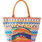 Boho Print Pom Pom Fringe Tote Bag - Farnelli