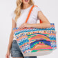 Boho Print Pom Pom Fringe Tote Bag - Farnelli