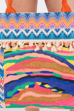 Boho Print Pom Pom Fringe Tote Bag - Farnelli
