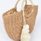 Woven Cotton Wood Handle Tote Bag - Farnelli