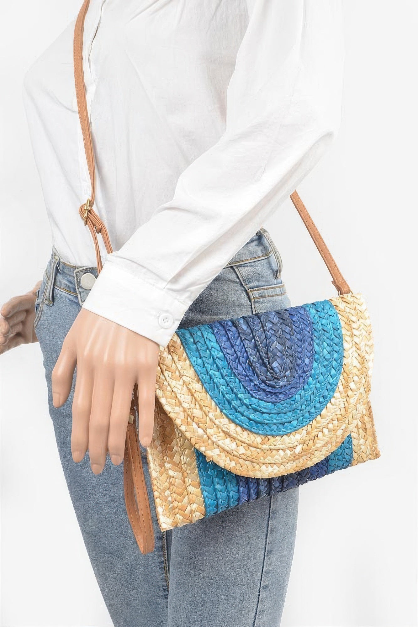 Straw Coloful Envelope Clutch - Farnelli