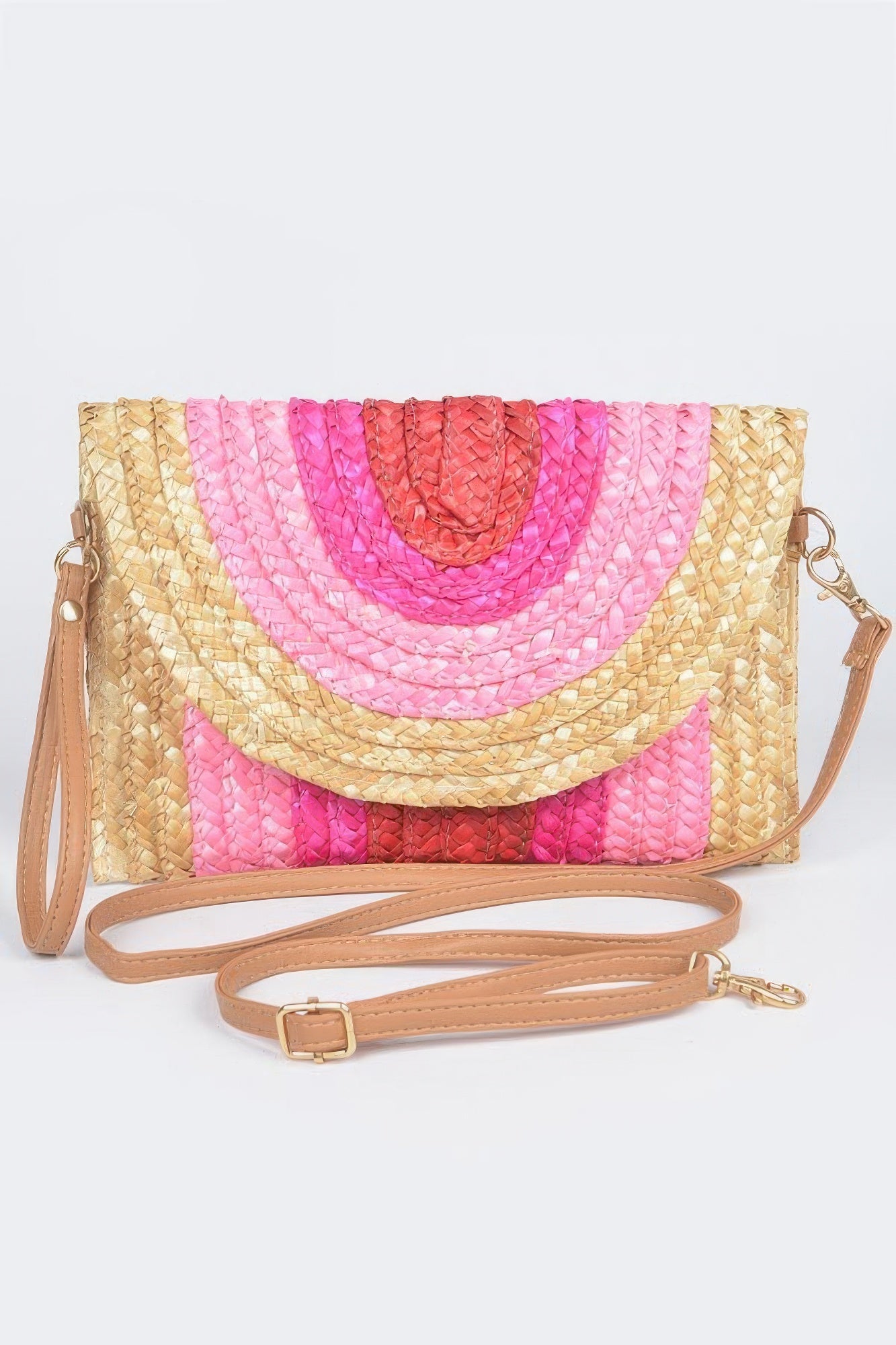 Straw Coloful Envelope Clutch - Farnelli