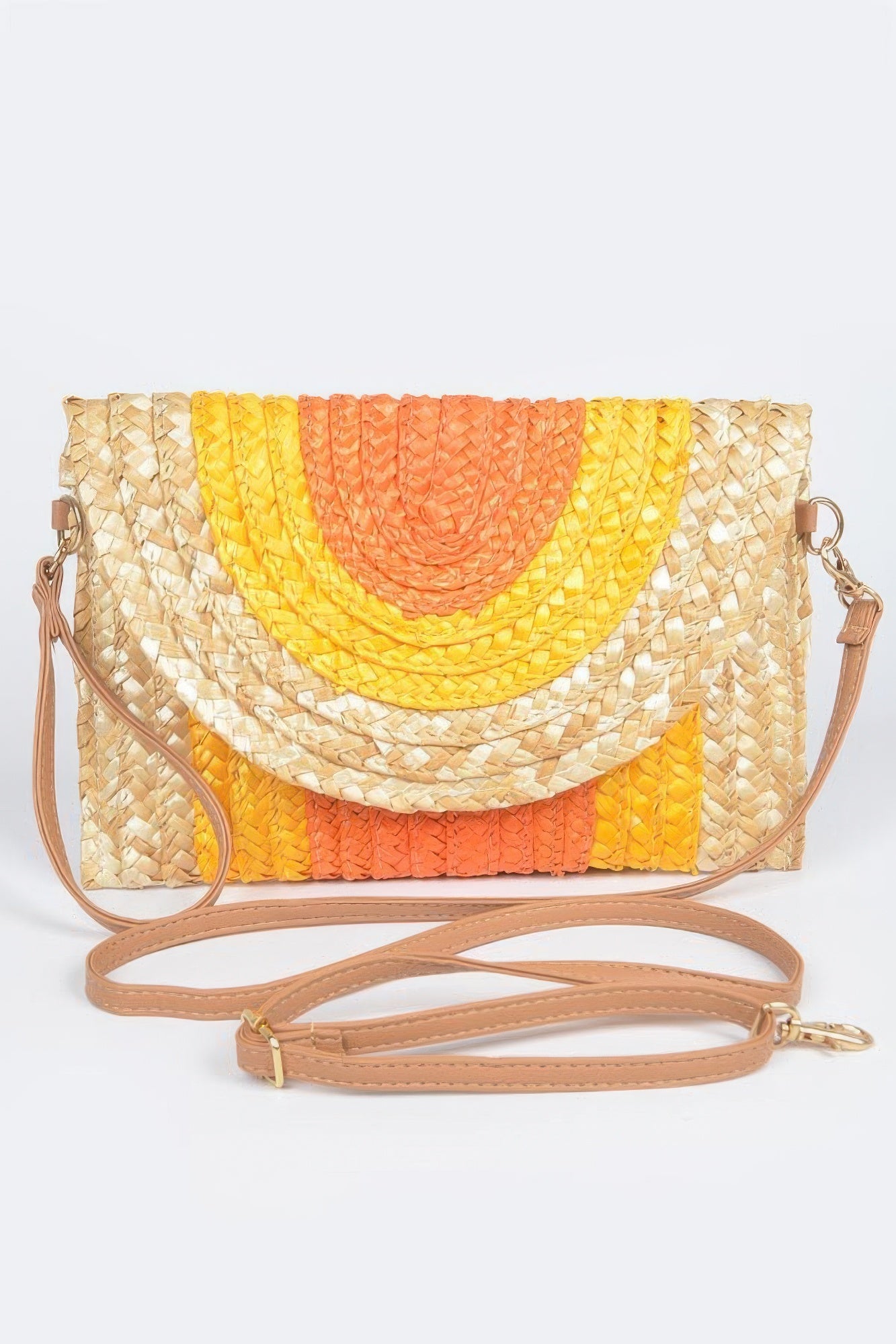 Straw Coloful Envelope Clutch - Farnelli