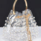 Clear Pearl Stud Bucket Bag W/chain Tassle - Farnelli