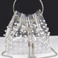 Clear Pearl Stud Bucket Bag W/chain Tassle - Farnelli