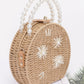 Faux Straw Handmade Clutch W/pearl Handle - Farnelli