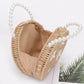Faux Straw Handmade Clutch W/pearl Handle - Farnelli