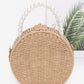 Faux Straw Handmade Clutch W/pearl Handle - Farnelli