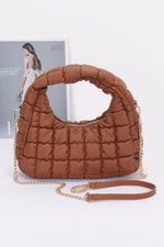 Quilted Faux Leather Padded Hobo Bag - Farnelli