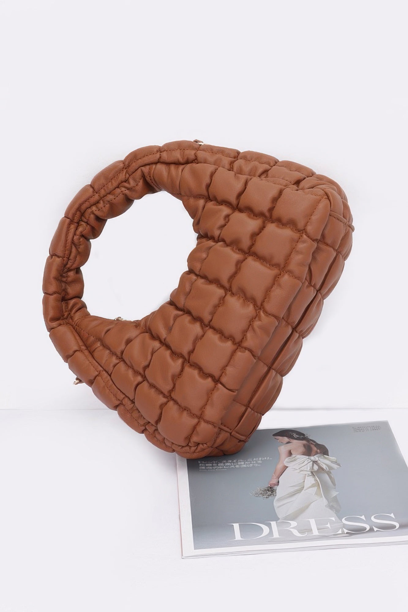 Quilted Faux Leather Padded Hobo Bag - Farnelli