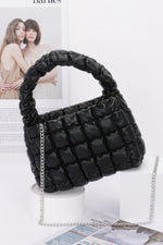 Quilted Faux Leather Padded Handle Bag - Farnelli