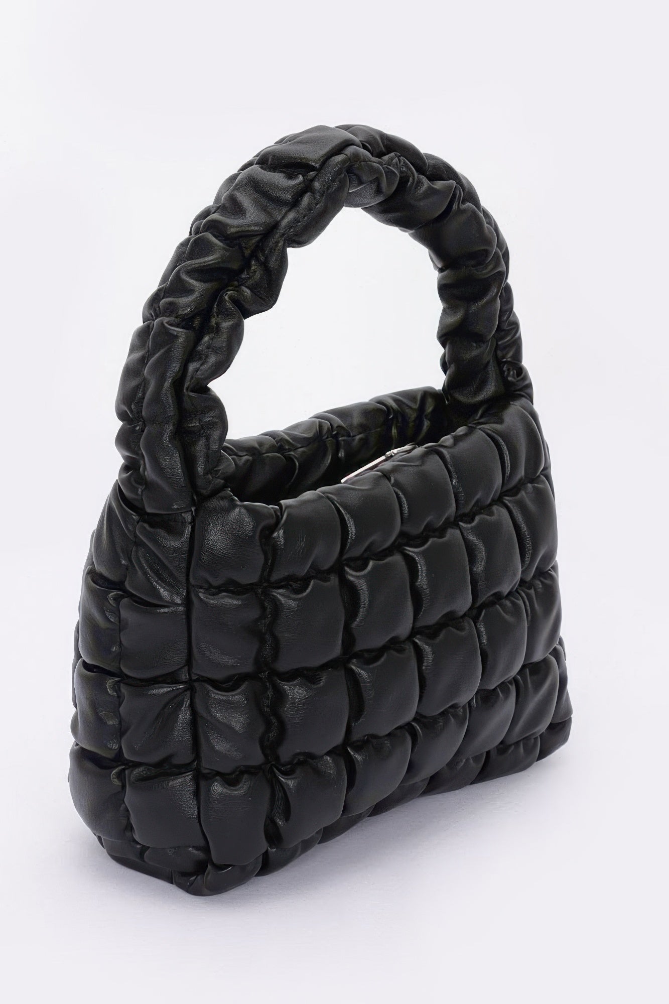 Quilted Faux Leather Padded Handle Bag - Farnelli