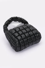 Quilted Faux Leather Padded Handle Bag - Farnelli