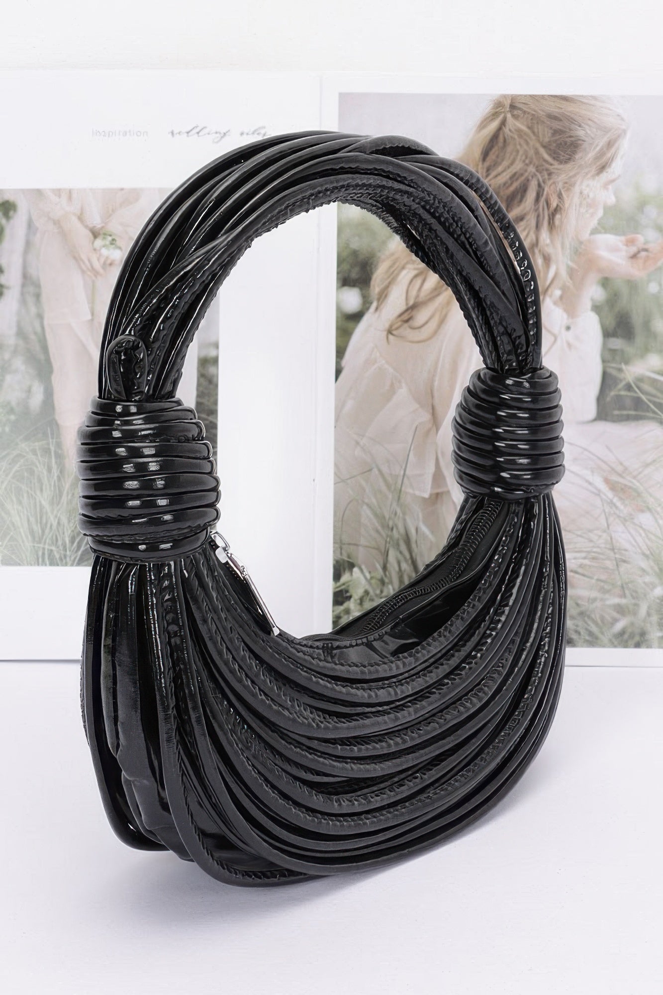 Faux Leather Rope Hobo Bag - Farnelli