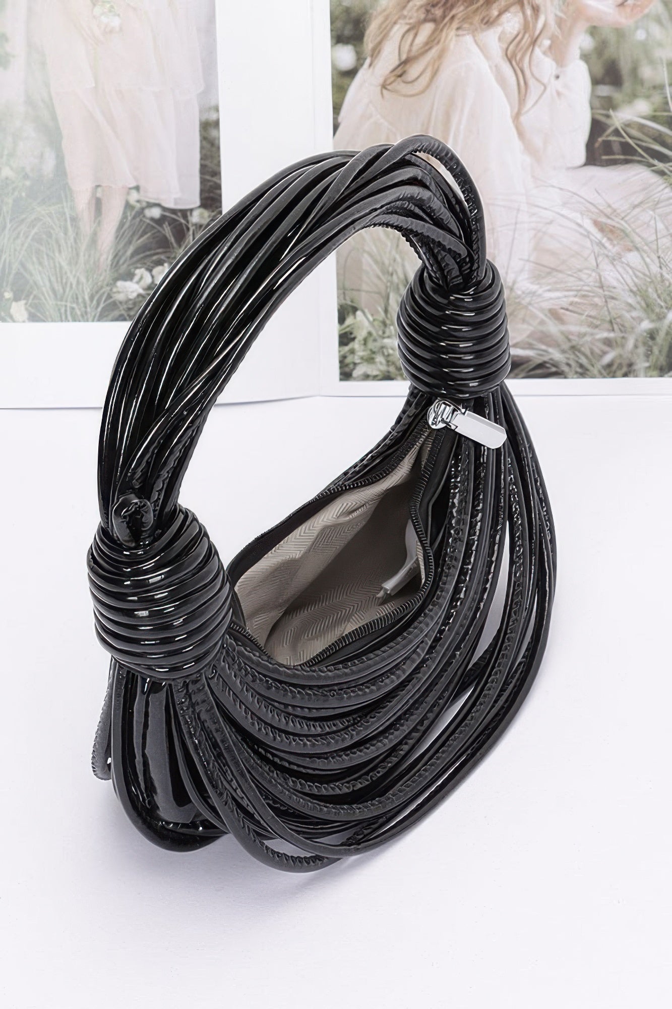 Faux Leather Rope Hobo Bag - Farnelli