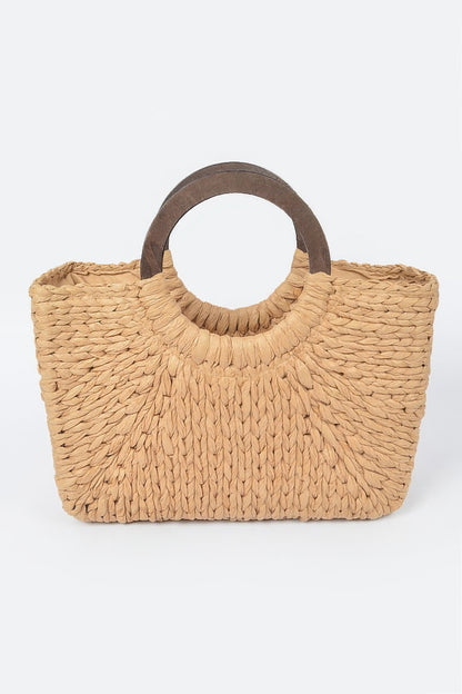 Round Handle Straw Tote Bag - Farnelli