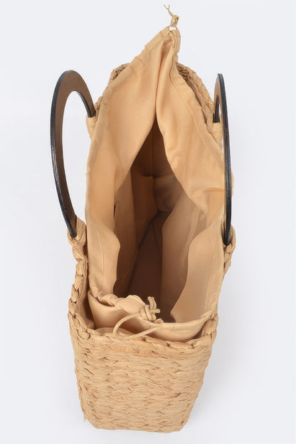 Round Handle Straw Tote Bag - Farnelli