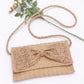 Faux Straw Handmade Ribbon Flap Clutch - Farnelli