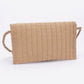 Faux Straw Handmade Ribbon Flap Clutch - Farnelli