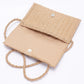 Faux Straw Handmade Ribbon Flap Clutch - Farnelli