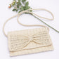 Faux Straw Handmade Ribbon Flap Clutch - Farnelli