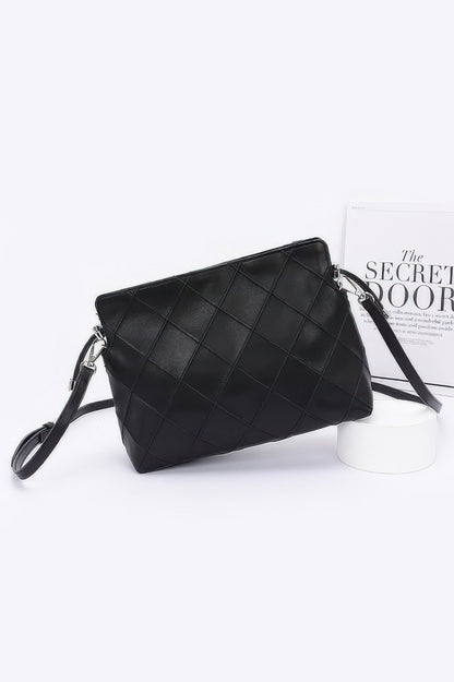 Quilted Faux Leather Bucket Crossbody Bag - Farnelli