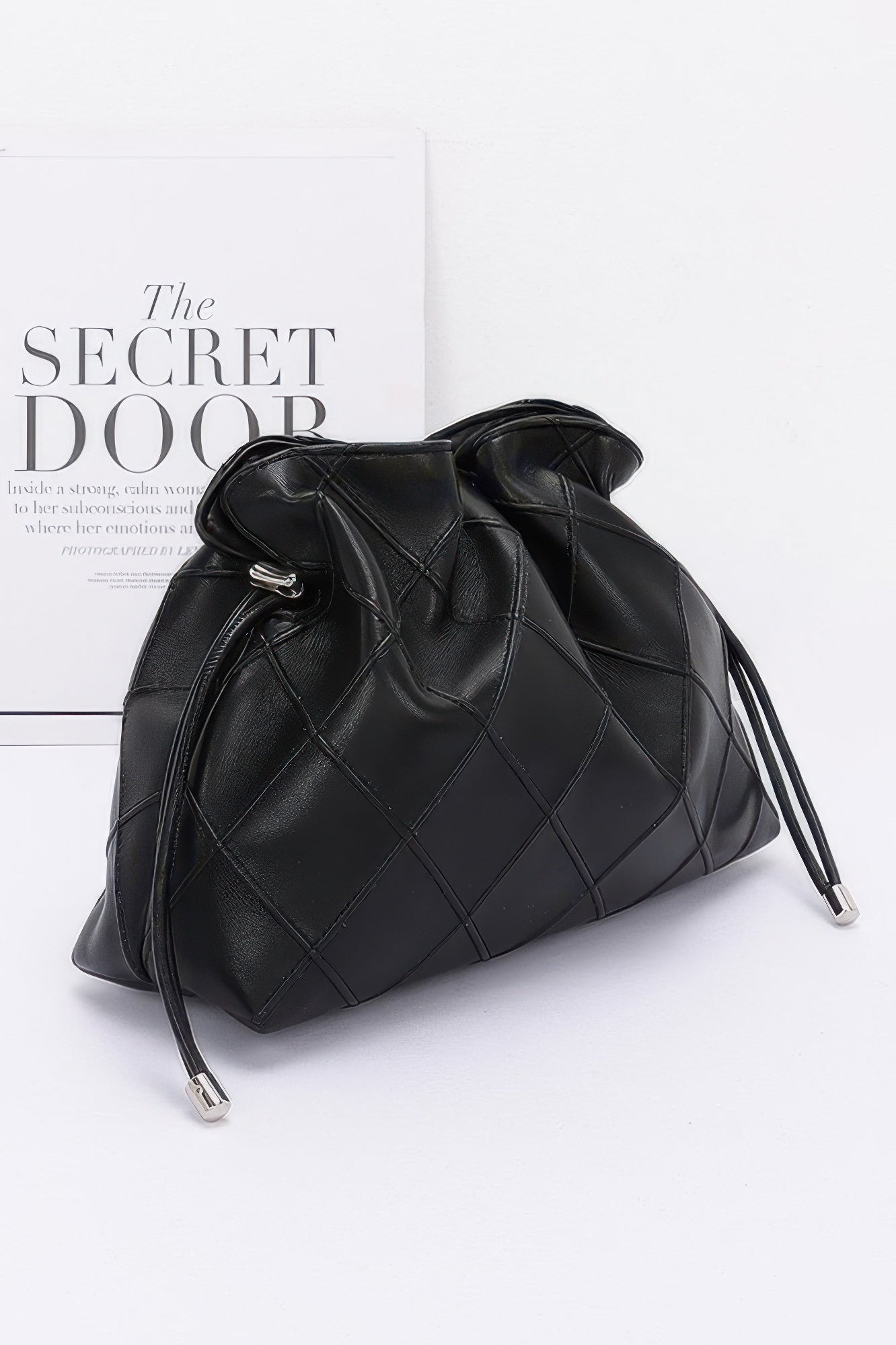 Quilted Faux Leather Bucket Crossbody Bag - Farnelli