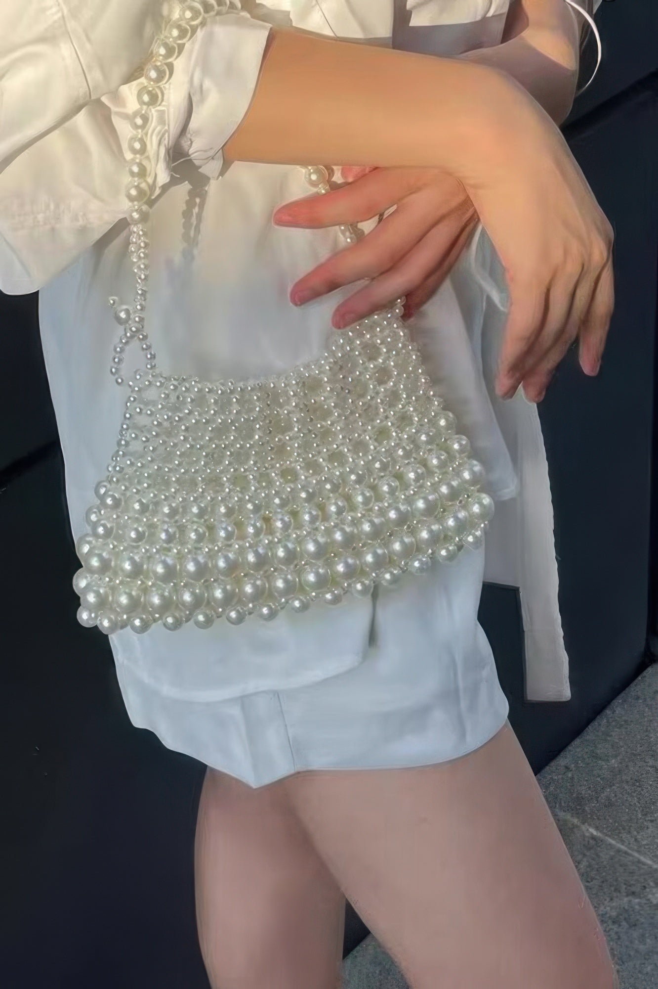 Faux Pearl Elegance Clutch - Farnelli