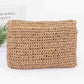 Faux Straw Handmade Flower Flap Clutch - Farnelli