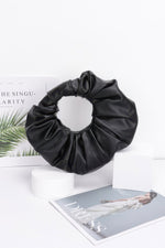 Faux Leather Pleated Handle Clutch - Farnelli