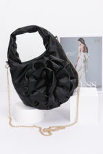 Faux Leather Big Flower Handle Bag - Farnelli