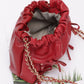 Faux Leather Multi Ribbon Bucket Chaincrossbodybag - Farnelli