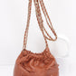 Faux Leather Multi Ribbon Bucket Chaincrossbodybag - Farnelli