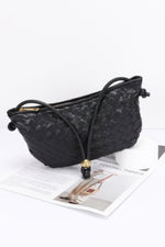 Faux Leather Braided Wrist And Shoulder Bag - Farnelli