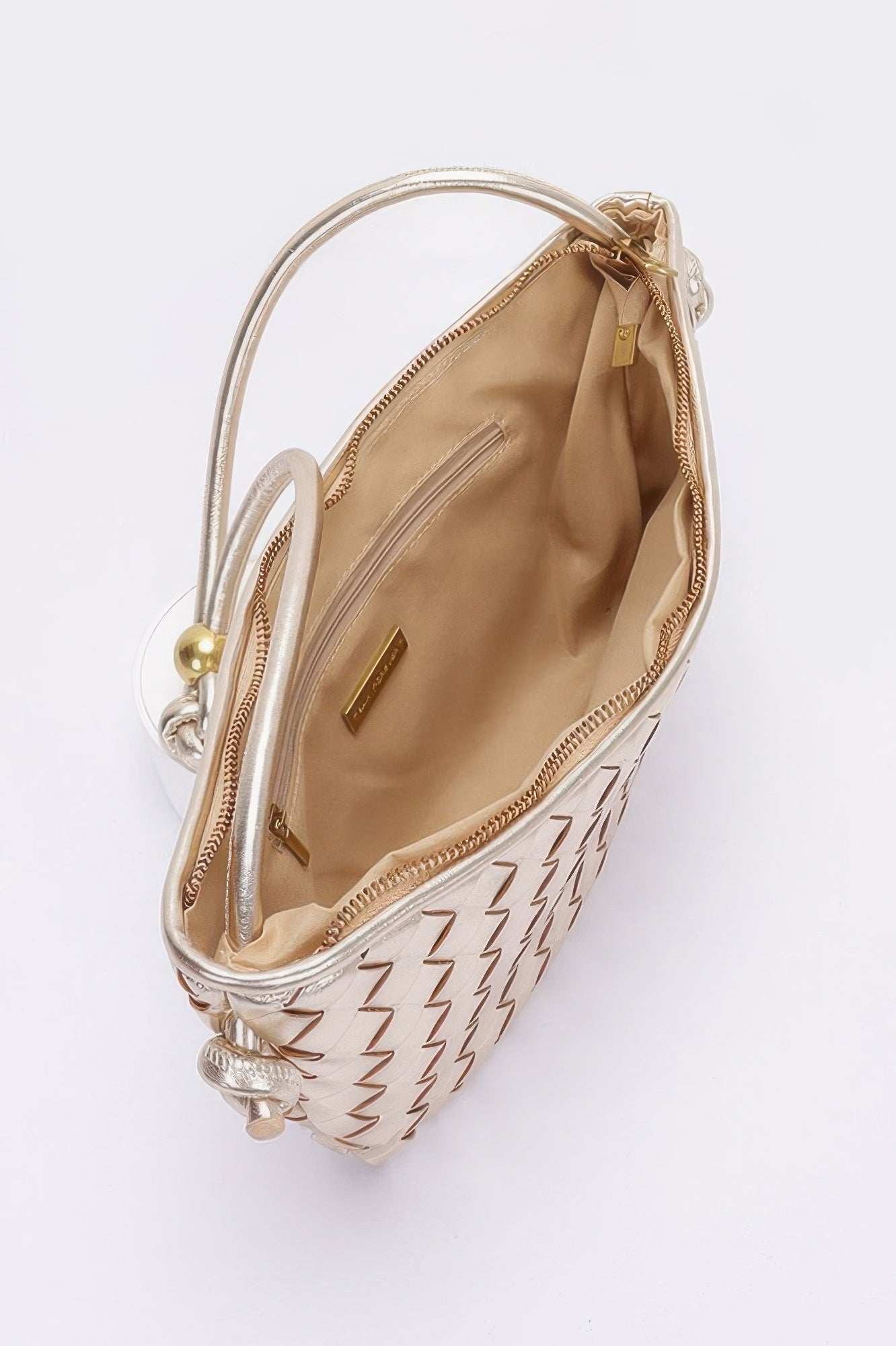 Faux Leather Braided Wrist And Shoulder Bag - Farnelli