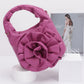 Faux Leather Big Flower Handle Bag - Farnelli