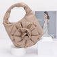 Faux Leather Big Flower Handle Bag - Farnelli