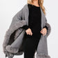 Faux Fur Trim Cape With Closure - Farnelli