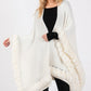 Faux Fur Trim Cape With Closure - Farnelli