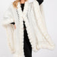 Faux Fur Collar And Trim Cape With Closure - Farnelli