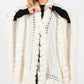 Faux Fur Collar And Trim Cape With Closure - Farnelli