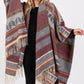Aztec Pattern Fringe Ruana - Farnelli