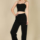 Bustier Crop Cami Top & Slant Pocket Straight Pants - Farnelli